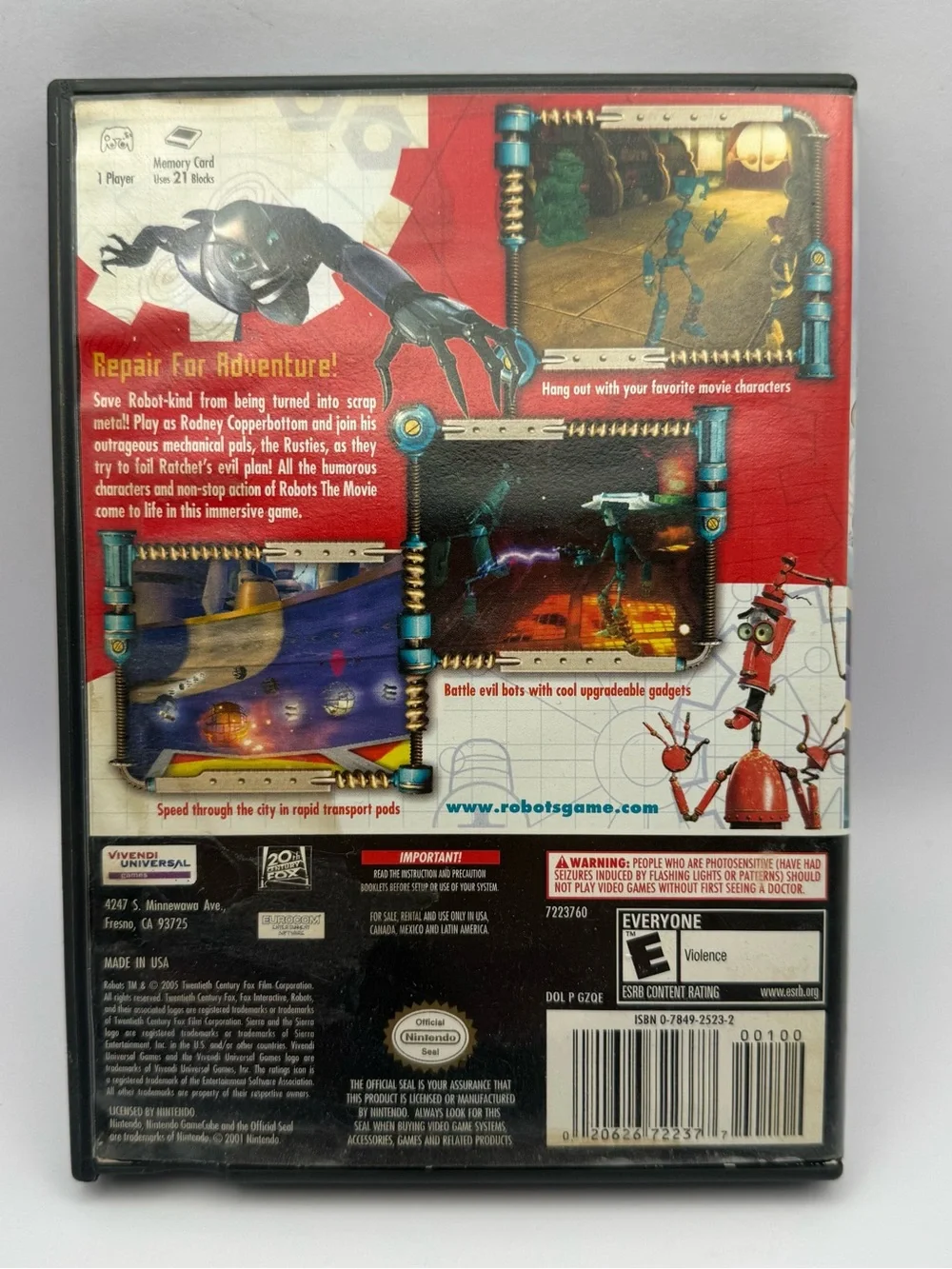 Robots Nintendo GameCube Disc + VTG BlockBuster Case Only - Tested